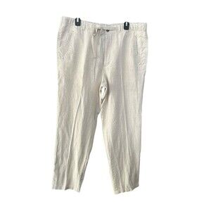 Tasso Elba XL 100% Linen Pants‎ Lightweight Drawstring Waist Women’s #KL5-6